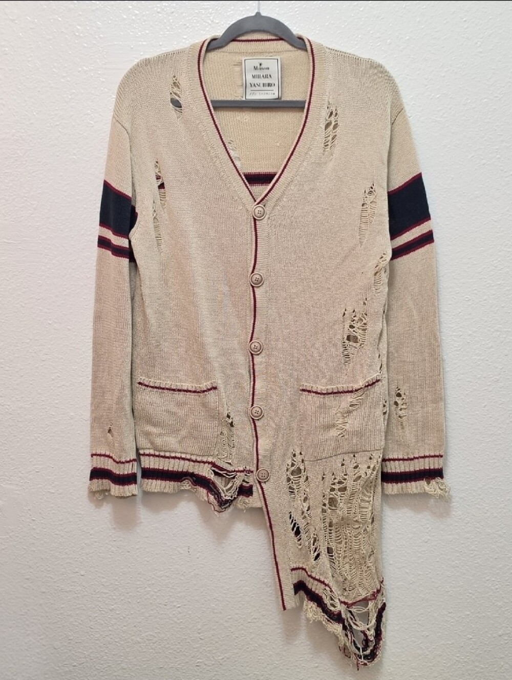 Mihara Yasuhiro Thrashed Cardigan, M